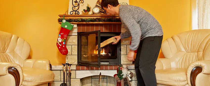 Rusted Metal Fireplace Restoration in Michigan City, Indiana
